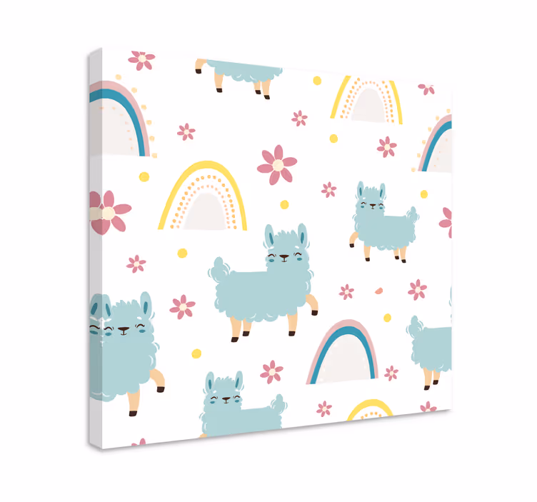 Llama and floral platna slike z motivi živali - TenStickers