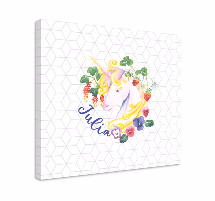 Unicorn floral arrangement platno s sliko samoroga - TenStickers