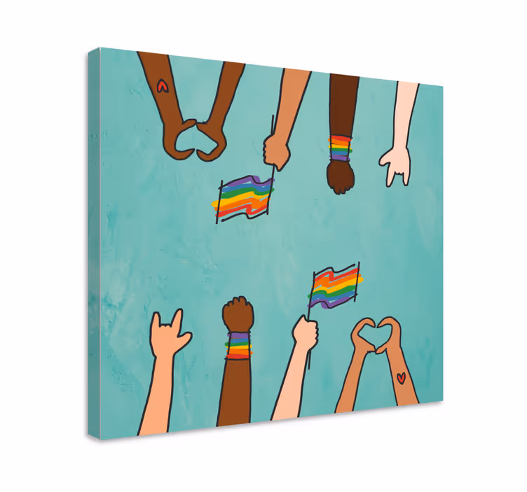 Unity in hands slikarska platna z motivacijskimi citati - TenStickers