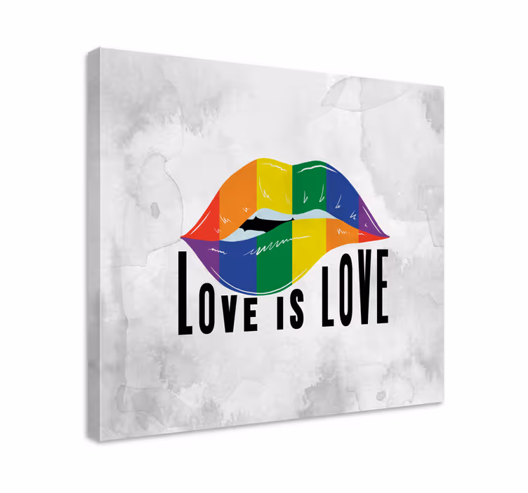 Rainbow lip embrace krogovna slika na platnu - TenStickers