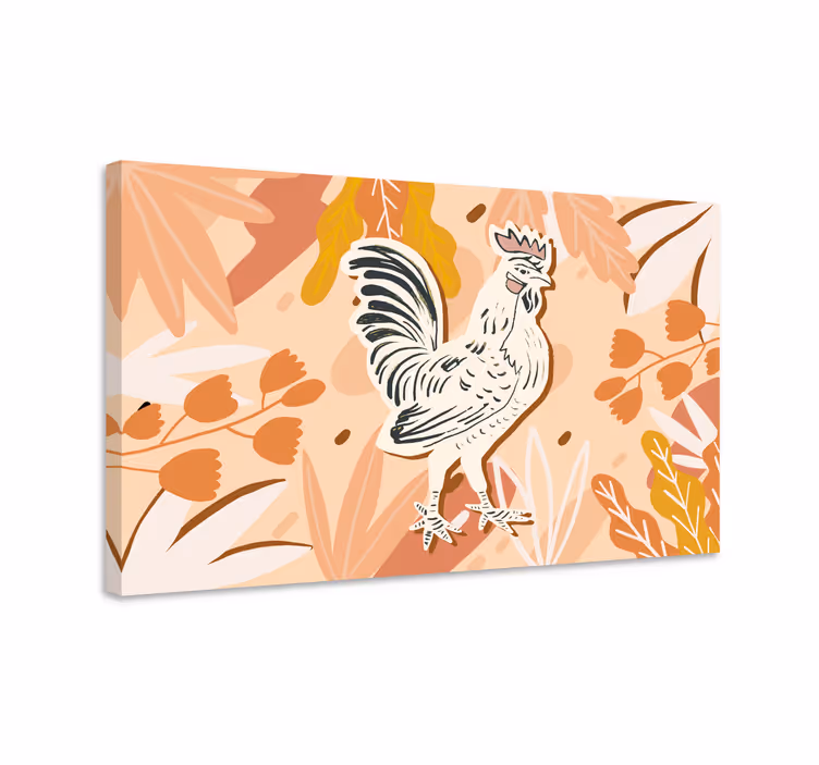 Charming rooster portrait platna slike z motivi živali - TenStickers