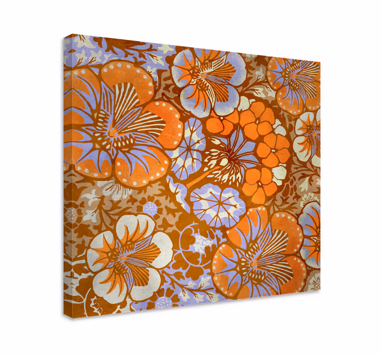 Vibrant floral pattern slikarsko platno z rožami - TenStickers