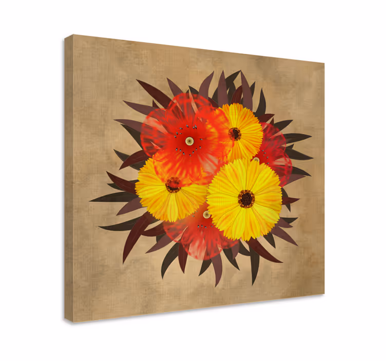 Vibrant bloom arrangement slikarsko platno z rožami - TenStickers