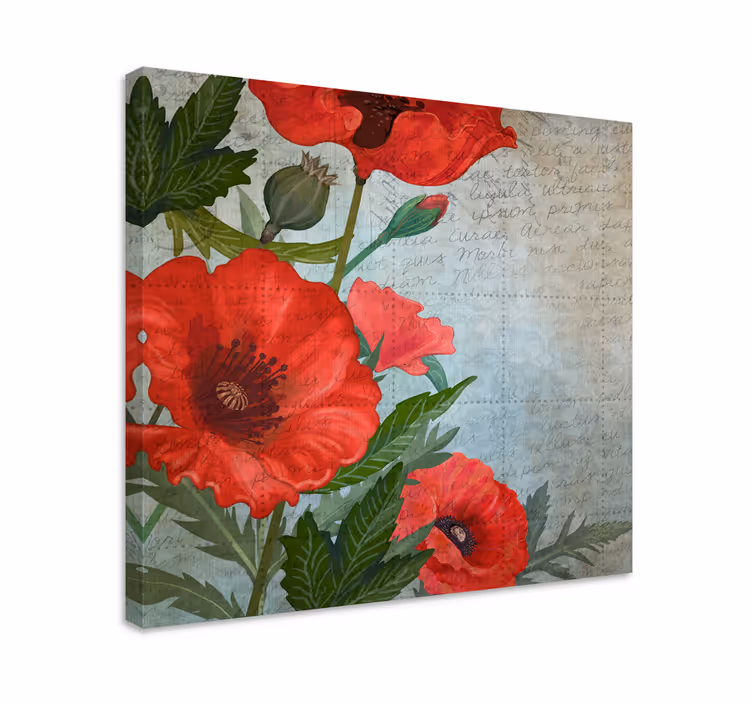 Lush red poppies slikarsko platno z rožami - TenStickers