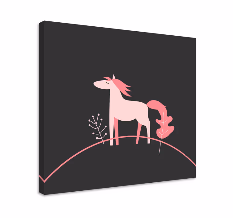 Stylish pink horse platno slika konj - TenStickers