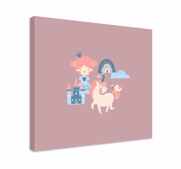 Fantazija princese samoroga platno slikanje za dojenčke - TenStickers