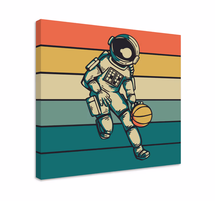 Cosmonaut engaged in basketball na platnu šport - TenStickers