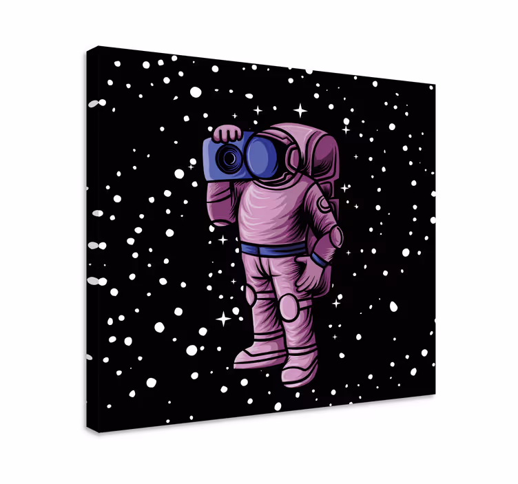 Astronavt, ki zajema zvezde tisk video iger na platno - TenStickers