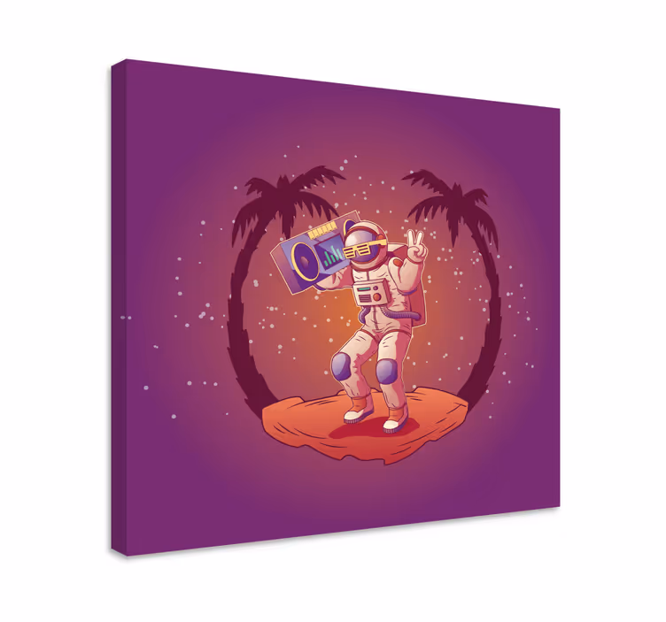 Astronaut dancing tisk video iger na platno - TenStickers