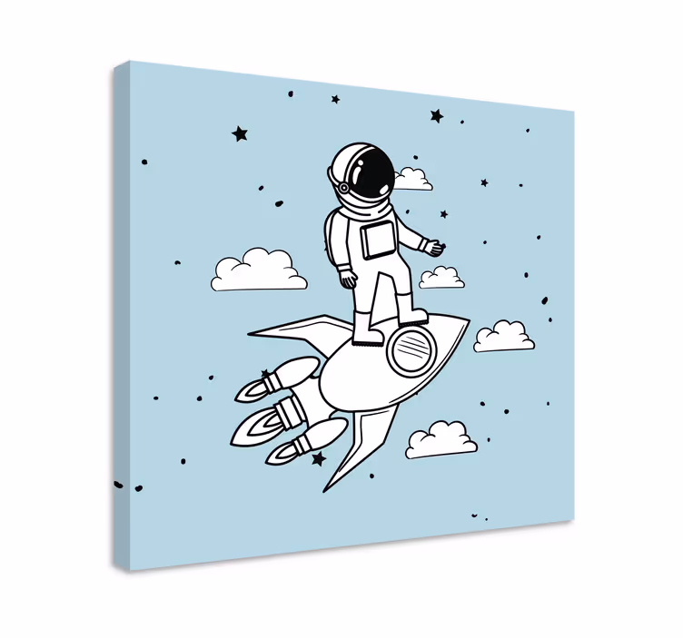 Astronaut rocket adventure slikarska platna s sadjem - TenStickers
