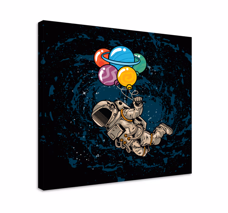 Astronavt v vesolju z odtisi stenskih balonov - TenStickers