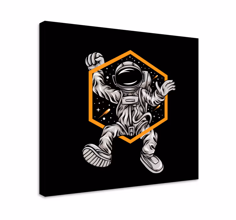 Astronavtska levitacija Kompozicija ljudi in likov na platnu - TenStickers