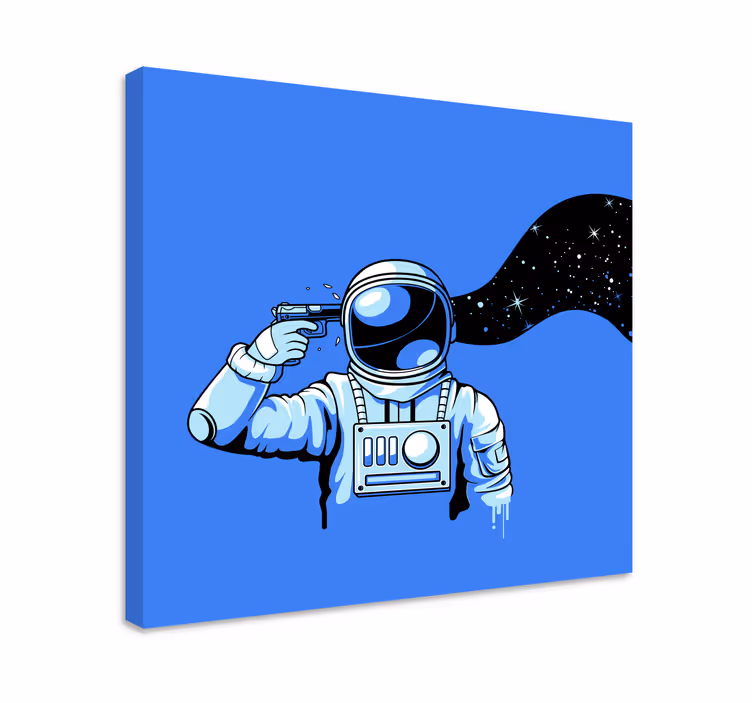 Streljanje astronavtov drugačna platnena slika - TenStickers