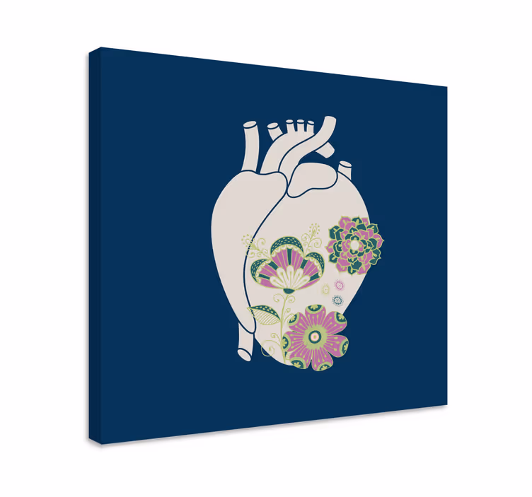 Anatomsko srce z rdečimi cvetovi - TenStickers