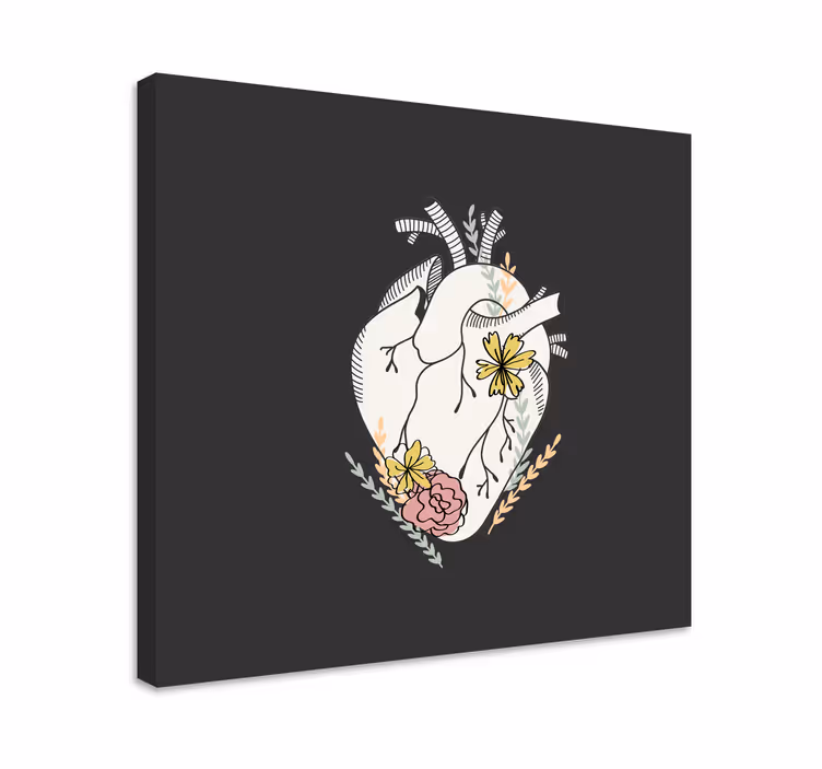 Heart flower composition na platnu zemljevidov - TenStickers