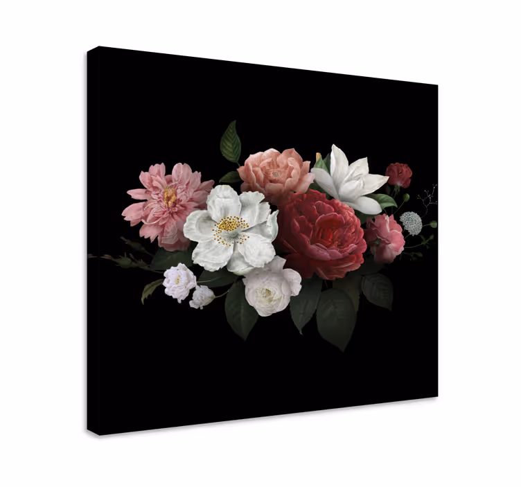 Dramatic floral arrangement slikarsko platno z rožami - TenStickers