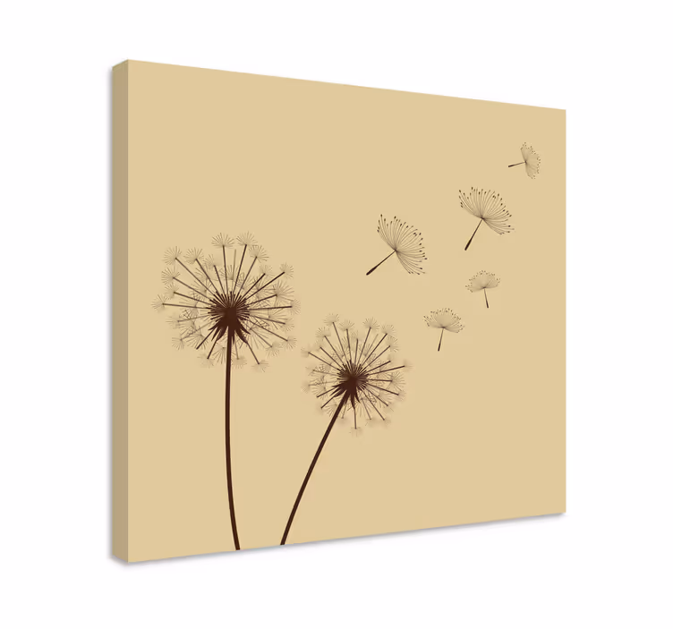Dandelion seeds drifting slikarsko platno z rastlinami - TenStickers