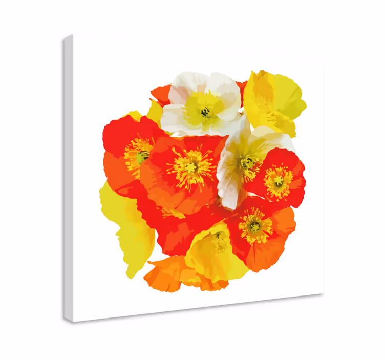 Vibrant floral composition slikarsko platno z rožami - TenStickers