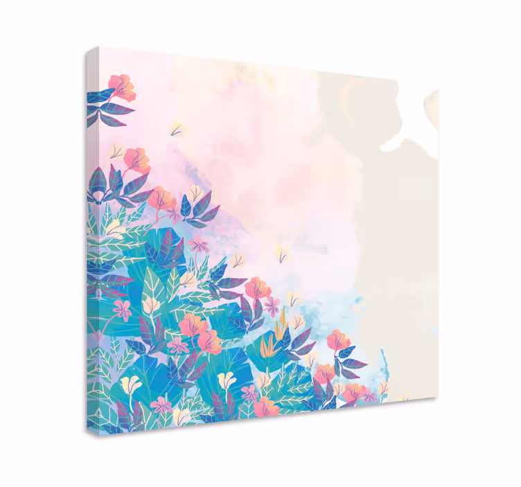 Vibrant botanical mix slikarsko platno z rastlinami - TenStickers