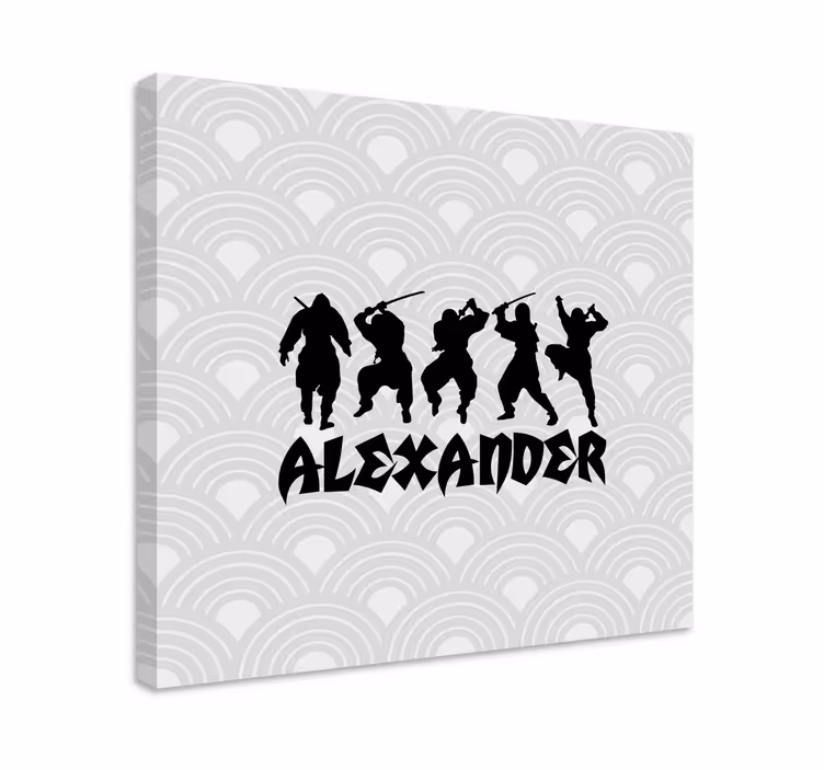 Akcijska silhueta ninje Platno s superjunaki - TenStickers