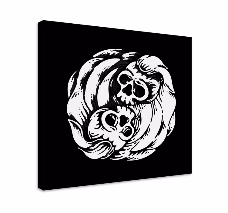 črno -beli stenski odtisi yin yang - TenStickers