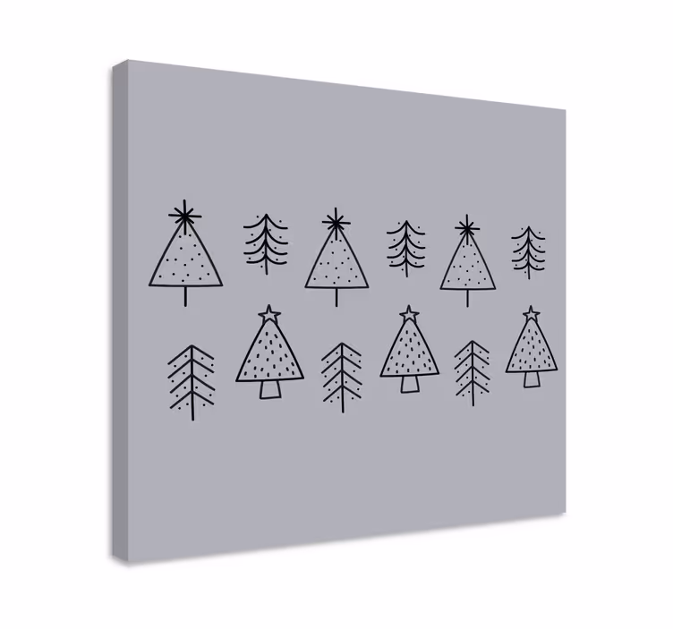 Stylized christmas trees platna z enojnim motivom - TenStickers