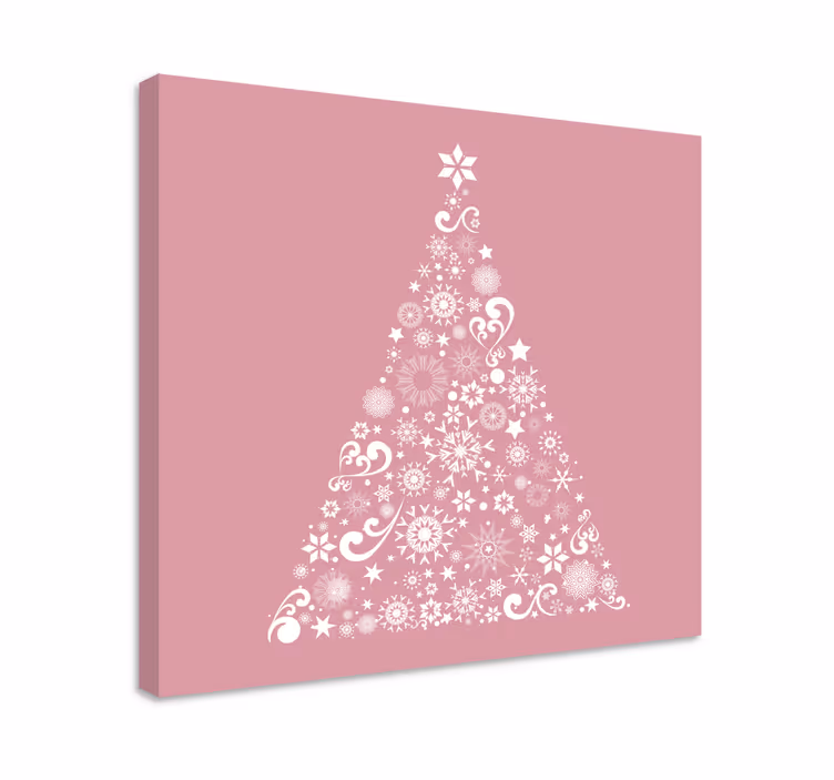 Festive floral tree slikarsko platno z rožami - TenStickers