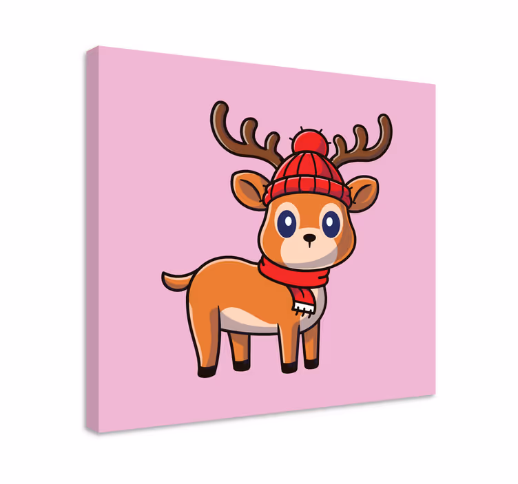 Cute cartoon deer platno slika konja - TenStickers