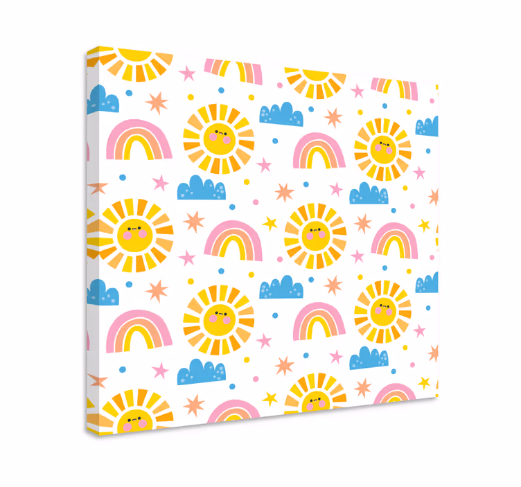 Veselo sonce mavrice Platno z ljudmi - TenStickers