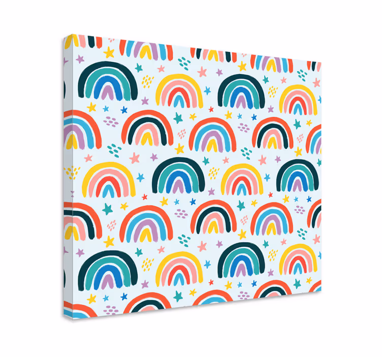 Colorful rainbow pattern otroško platno s podobo - TenStickers