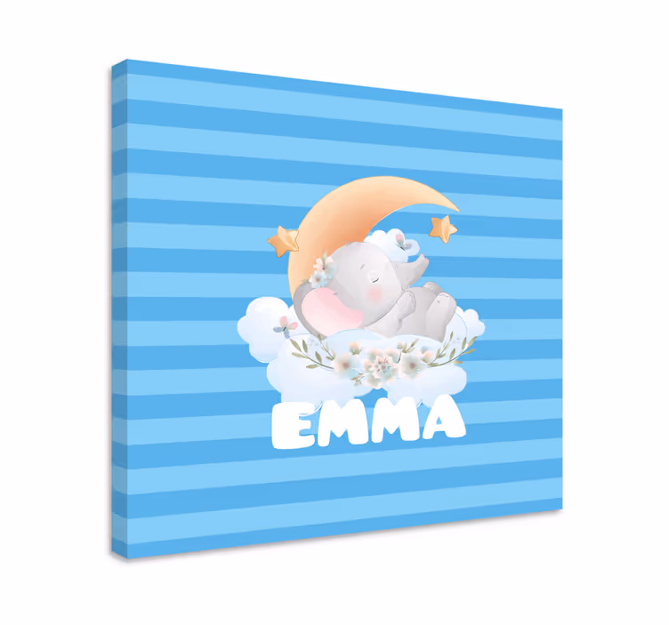 Sleeping elephant dreams platno slikanje za dojenčke - TenStickers