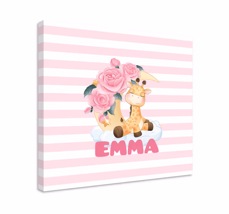 Cute giraffe portrait platno slikanje za dojenčke - TenStickers
