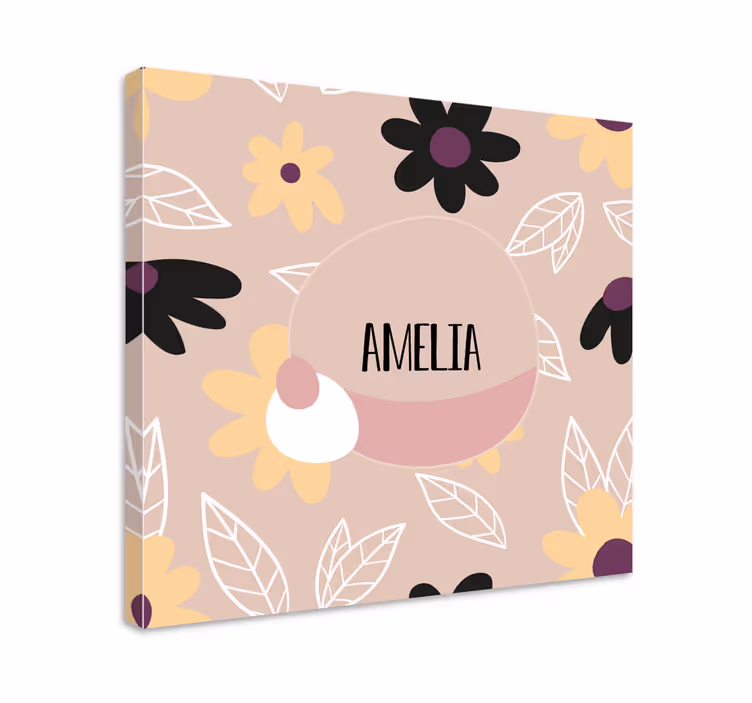 Floral name creation slikarsko platno z rožami - TenStickers