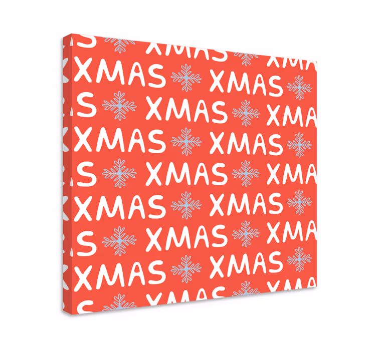 Xmas snowflakes pattern platno z drugimi napisi - TenStickers