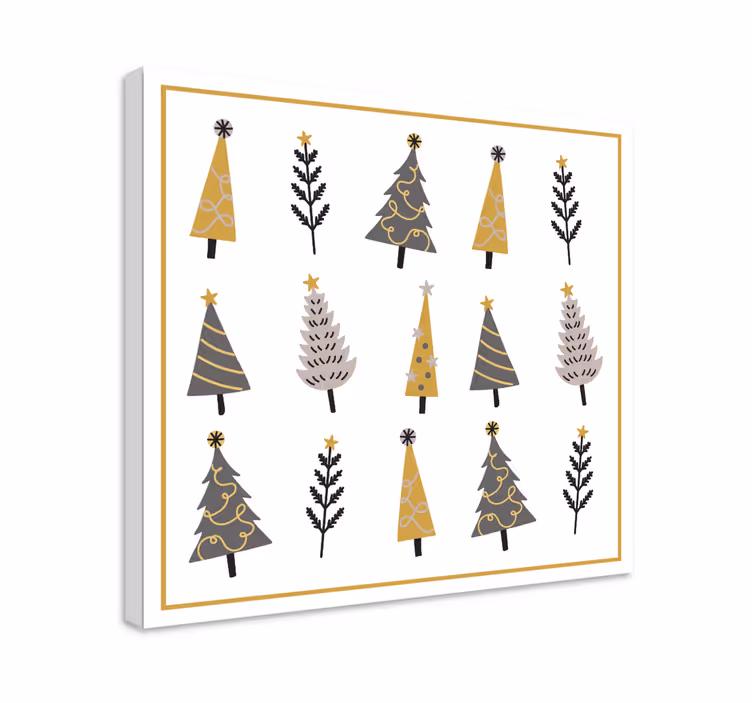 Ornamental christmas trees z rožami in rastlinami - TenStickers