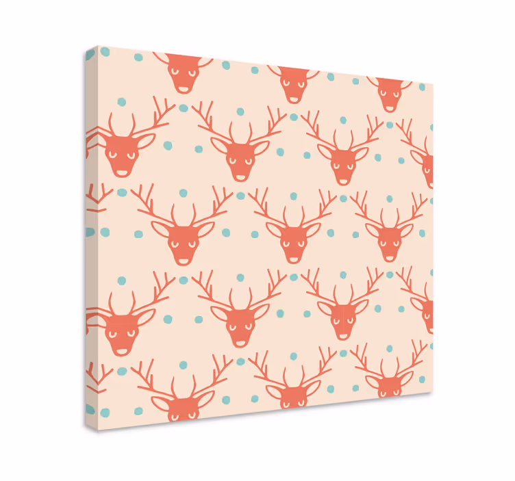 Stylized stag heads platno slikanje jelena - TenStickers
