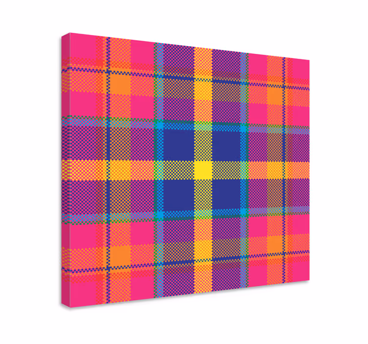 Colorful checkered pattern na platnu z geometrijskimi vzorci - TenStickers
