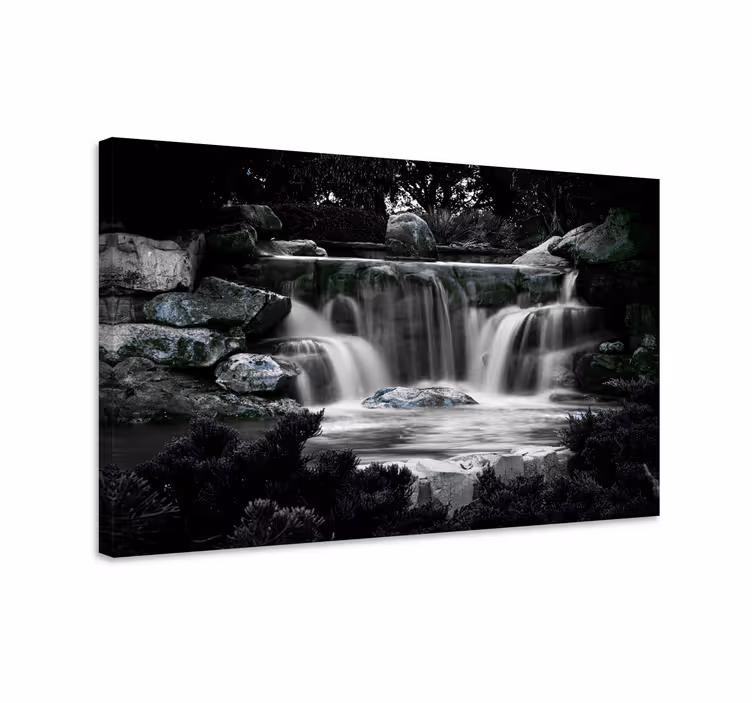 Serene cascading falls platno slika zemljevidov - TenStickers