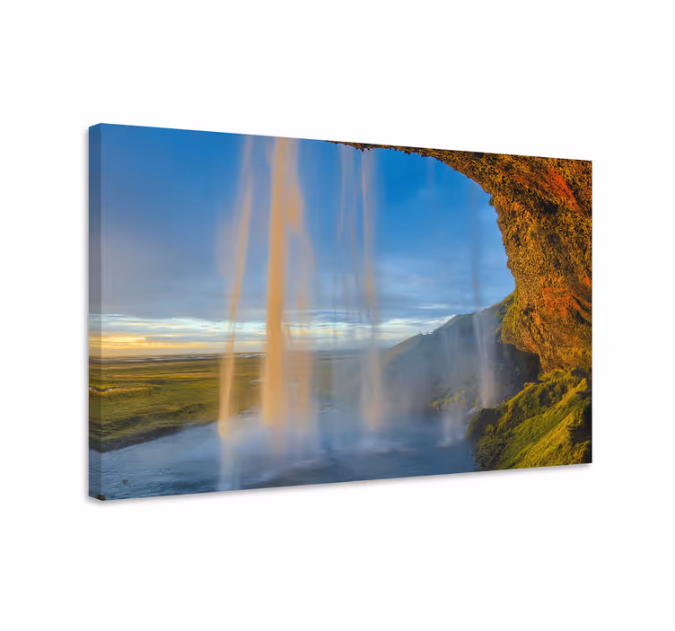 Slap seljalandsfoss platno slika zemljevidov - TenStickers