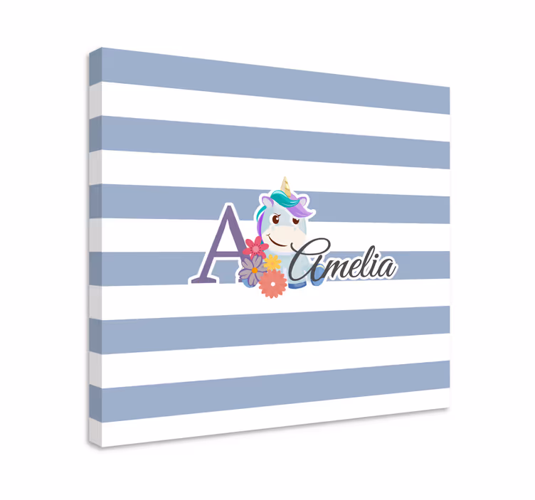 Personalised unicorn design platno s sliko samoroga - TenStickers