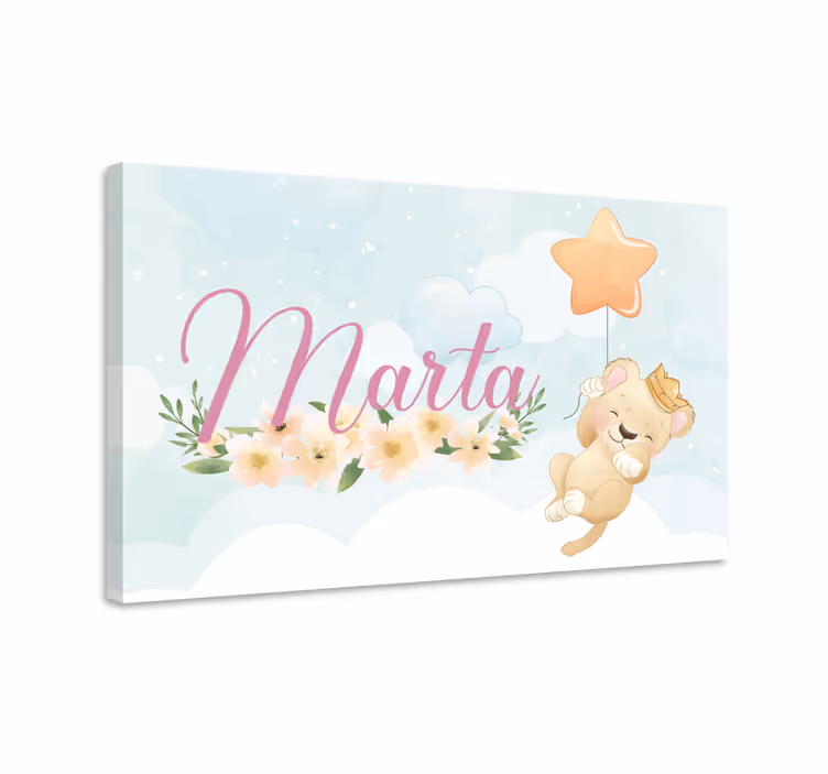 Cute lion balloon platno slikanje za dojenčke - TenStickers