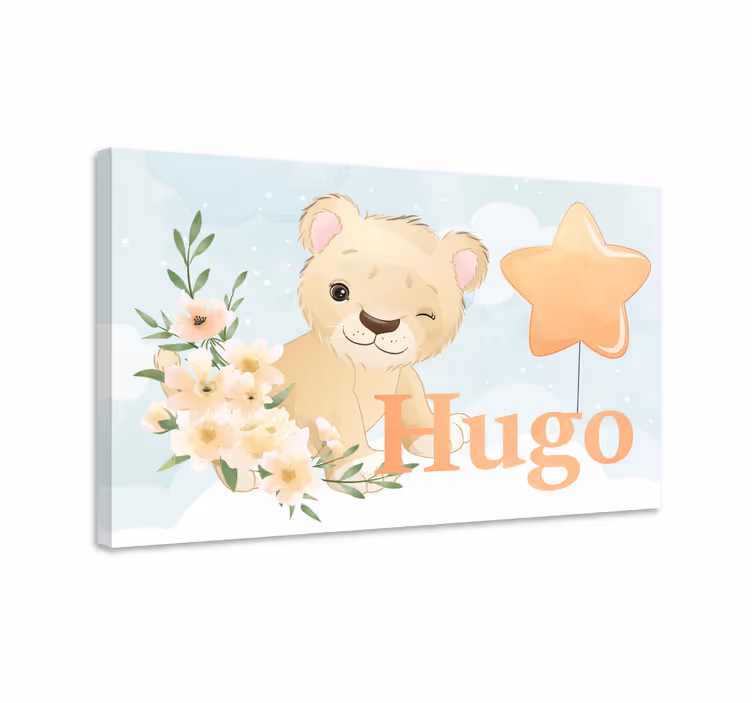 Cute lion character platno slikanje za dojenčke - TenStickers
