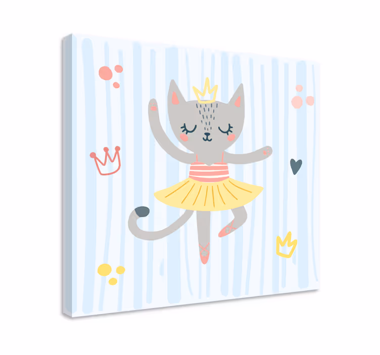 Dancing cat princess mačje platno za steno - TenStickers