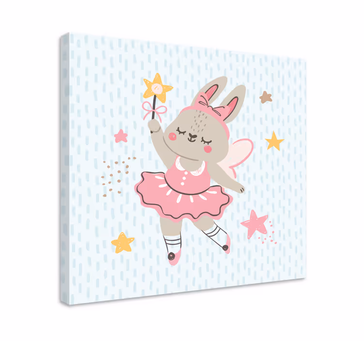 Ballet bunny fairy na platnu z ljudmi - TenStickers