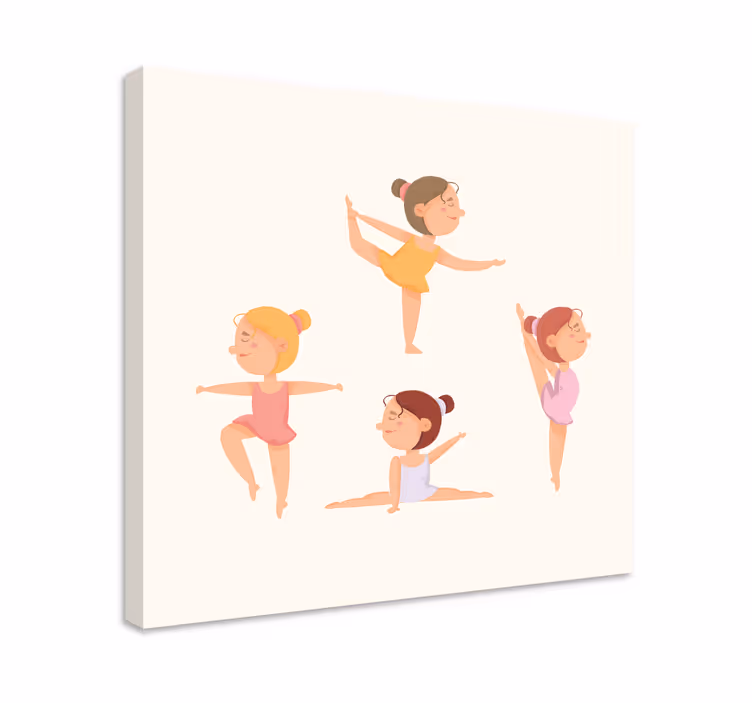 Dancing ballerinas otroško platno s podobo - TenStickers