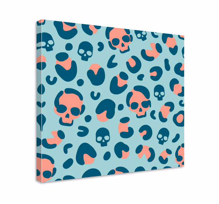 Skull pattern design platno z unikatnim besedilom - TenStickers