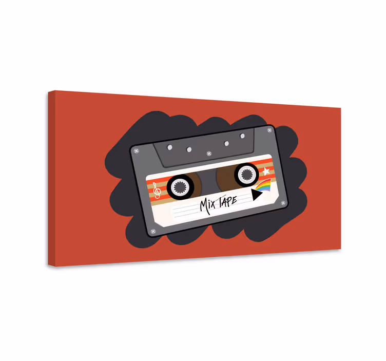 Retro mixtape design platno slikanje glasbe - TenStickers