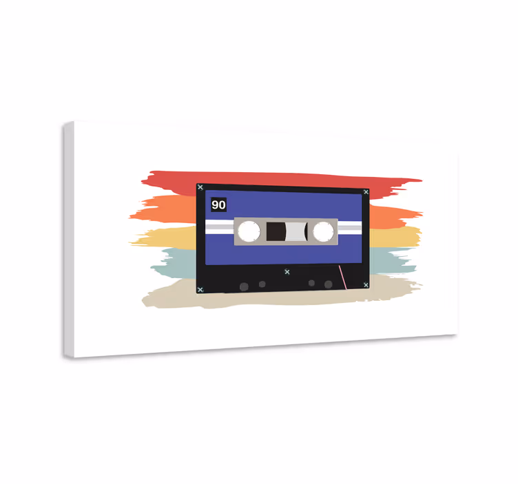Retro cassette tape platno slikanje glasbe - TenStickers