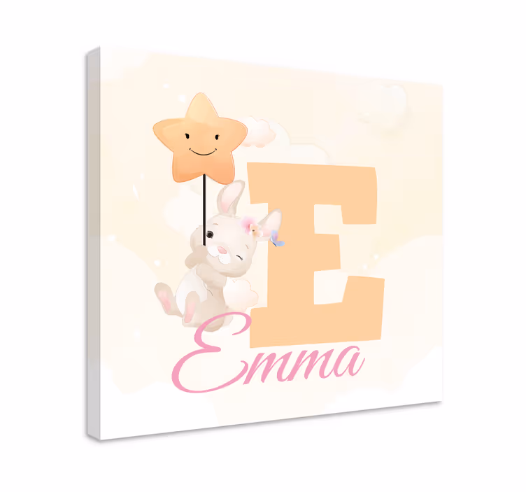Happy bunny holding star 3d slike na platnu - TenStickers