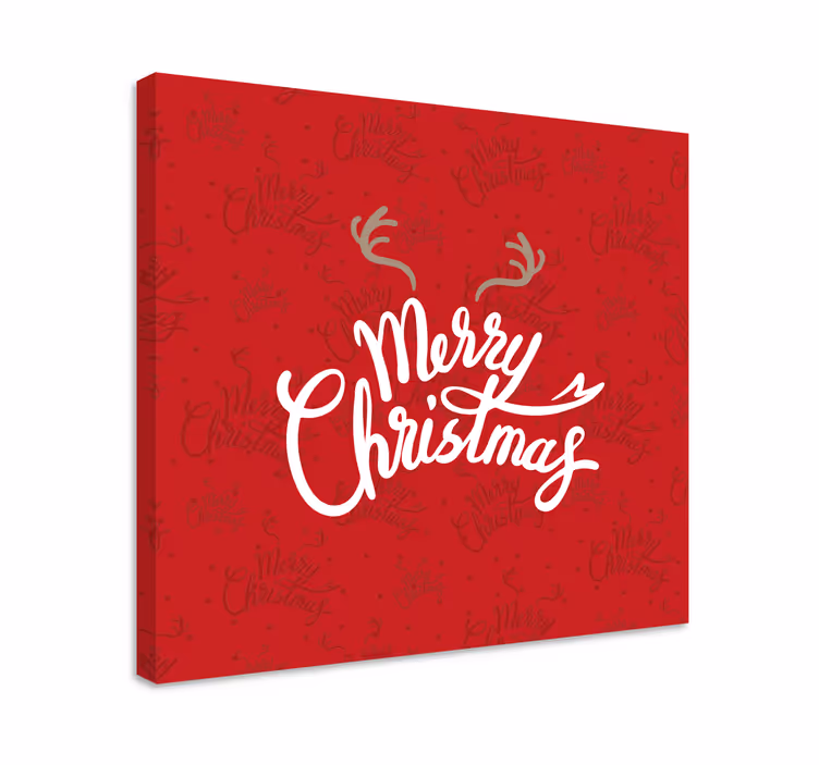 Red design with reindeer antlers božična slika na platnu - TenStickers